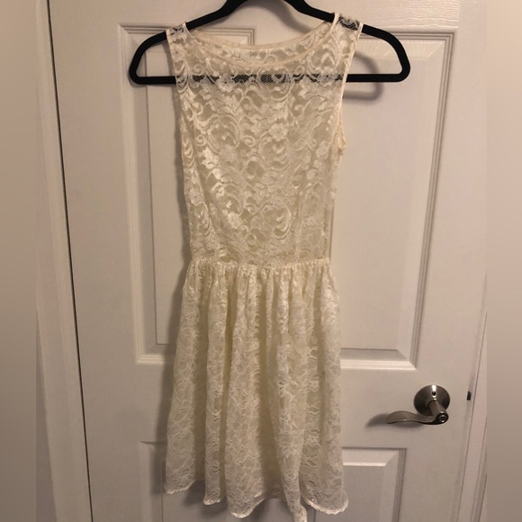 American Apparel white lace dress with satin trim - Picture 1 of 2